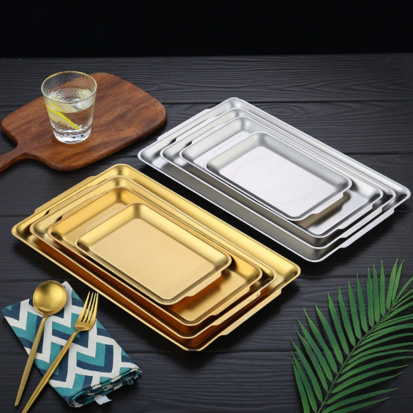 Stainless Steel Rectangle Plate for Food, Jewelery, Fruit