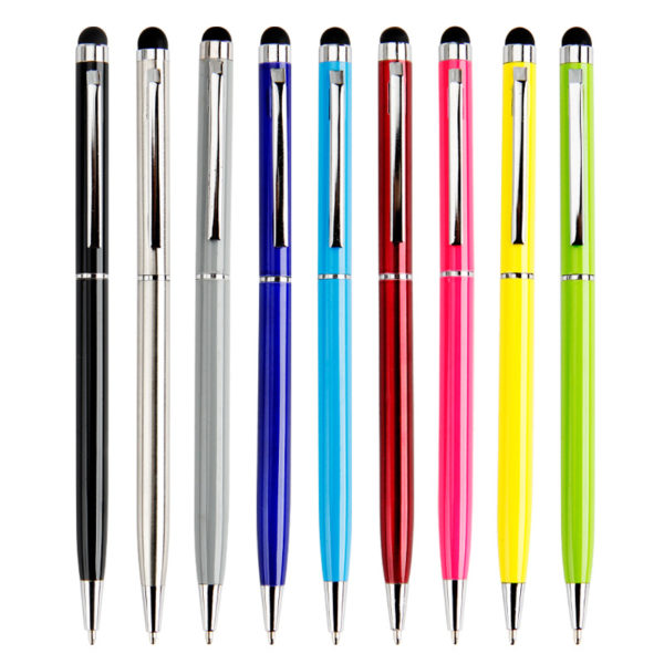 Slim Metal Twist Action Stylus Ballpoint Pen