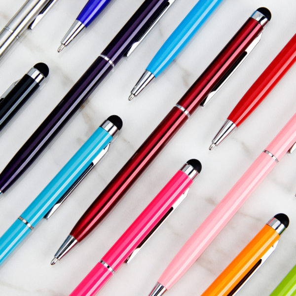 Slim Metal Twist Action Stylus Ballpoint Pen