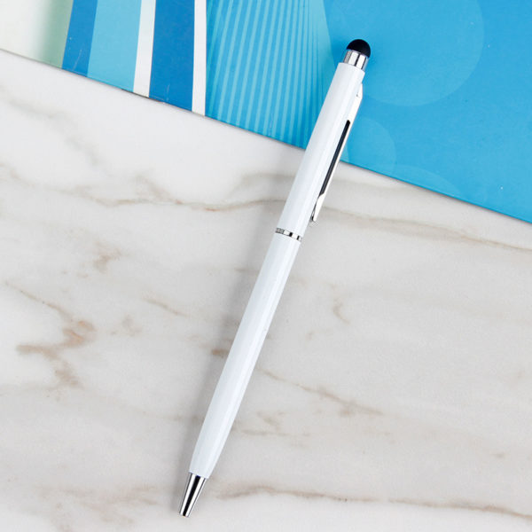 Slim Metal Twist Action Stylus Ballpoint Pen