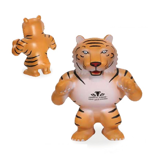 PU Standing Tiger Mascot Stress Reliever