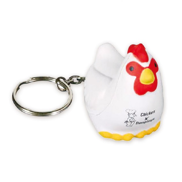 PU Chicken Stress Ball With Keytag