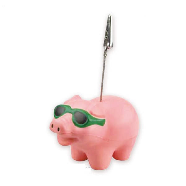 PU Pig with Sunglasses Shape Base Memo Holder