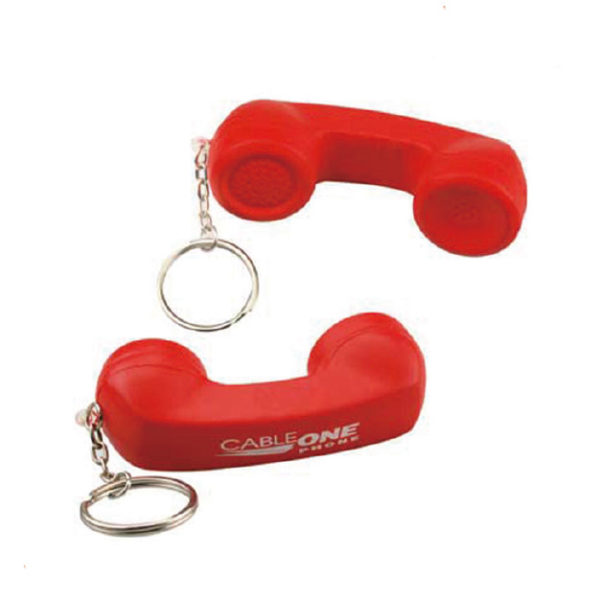 Telephone Shaped Stress Reliever With Keychain