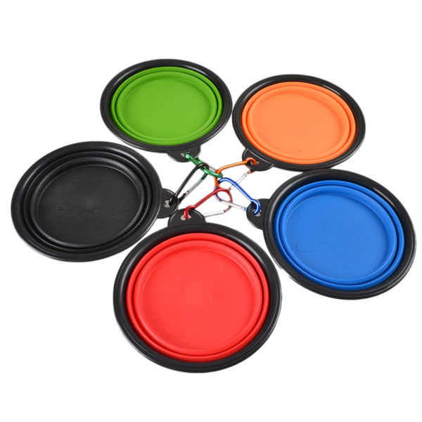 Portable Silicone Pet Bowl With Carabiner