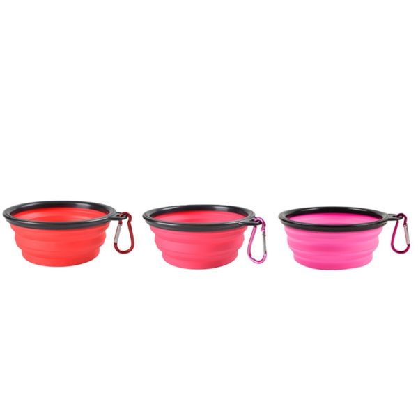 Portable Silicone Pet Bowl With Carabiner