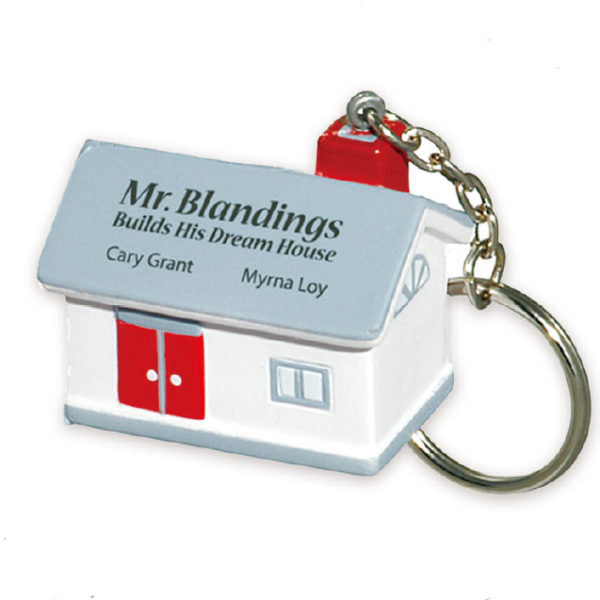 House Shaped Stress Reliever With Keychain