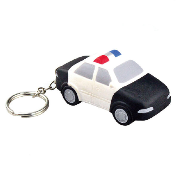 Police Car Shaped Stress Reliever With Keychain