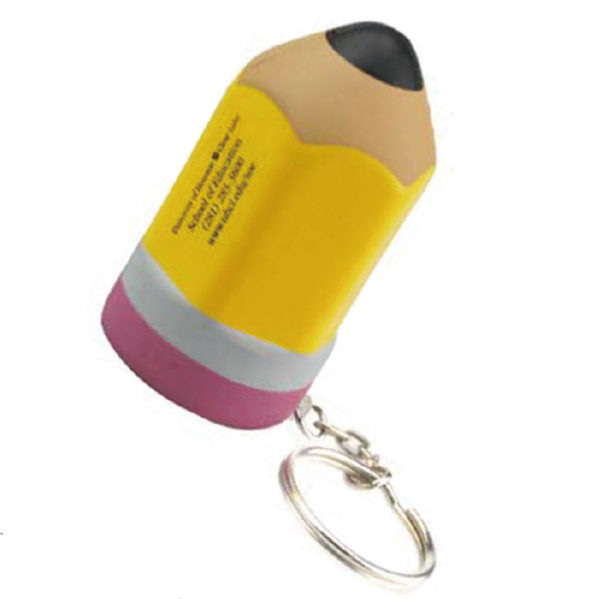 Pencil Stress Reliever With Keychain