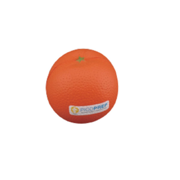 Orange Shaped Stress Reliever with Label