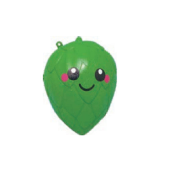 Smiley Face Green Strawberry Shaped Stress Reliever