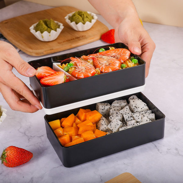 Scandinavian Simple Double Bento Box