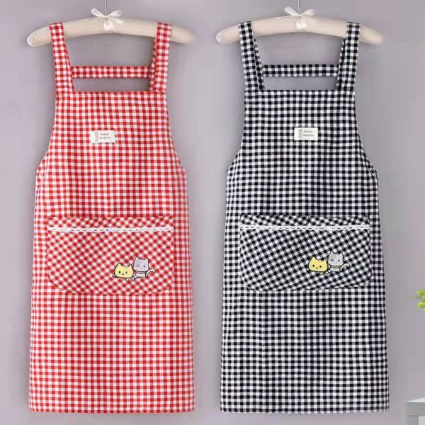 Cotton Breathable Plaid Apron