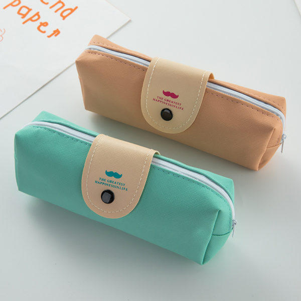 PU Snap Pencil Pouch Minimalist