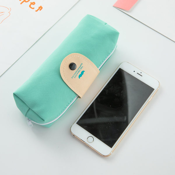 PU Snap Pencil Pouch Minimalist