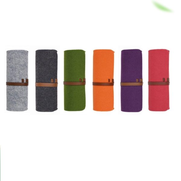 Strap Felt Roll Pencil Pouch