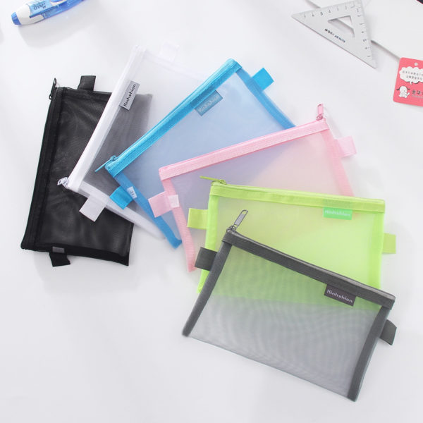 Transparent Large Capacity Mesh Pencil Pouch