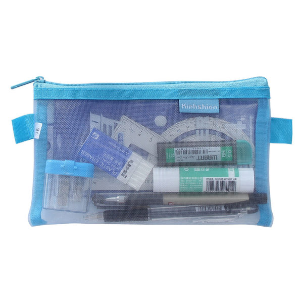 Transparent Large Capacity Mesh Pencil Pouch