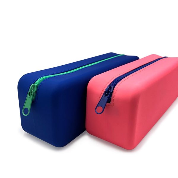 Large Capacity Silicone Zipper Pen Pouch