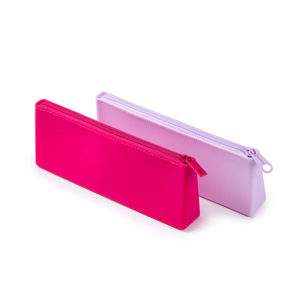 Solid Color Silicone Zipper Stationery Pencil Pouch