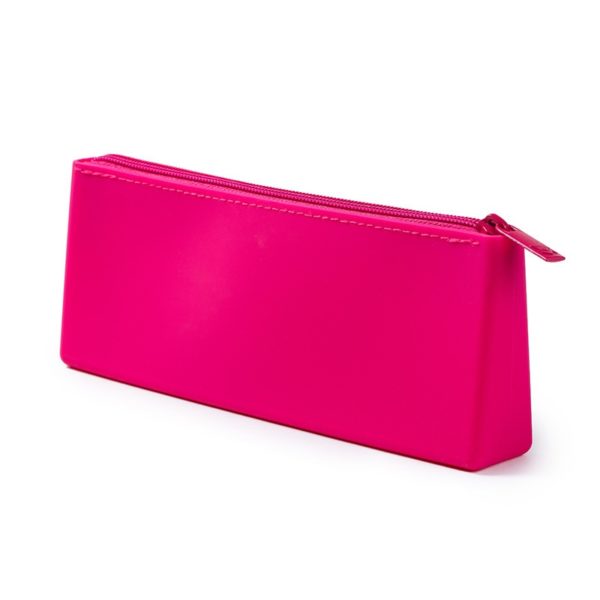 Solid Color Silicone Zipper Stationery Pencil Pouch