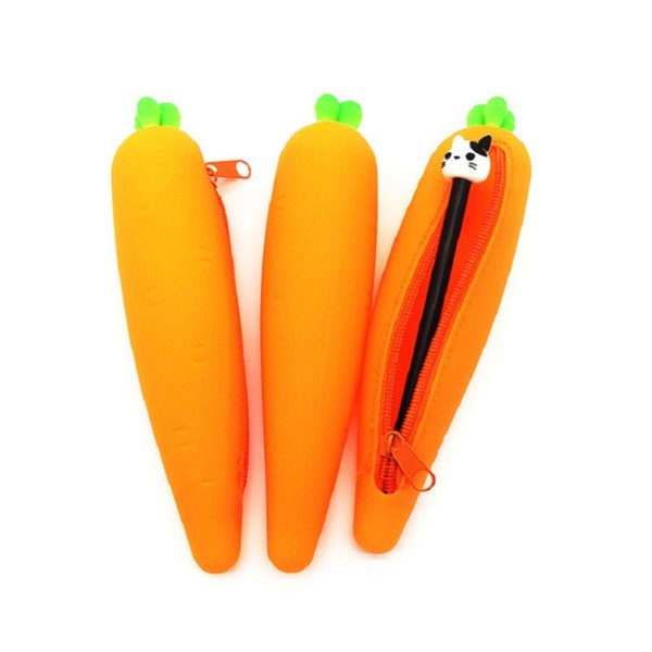 Carrot Silicone Pencil Pouch