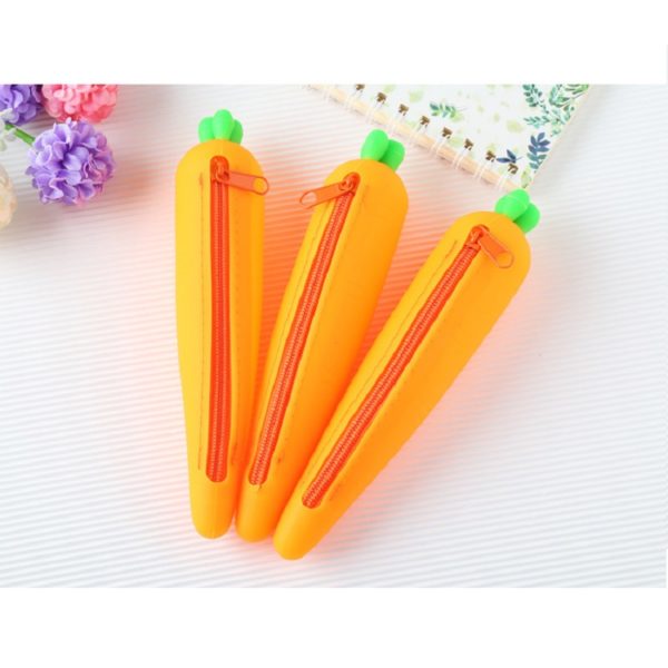 Carrot Silicone Pencil Pouch