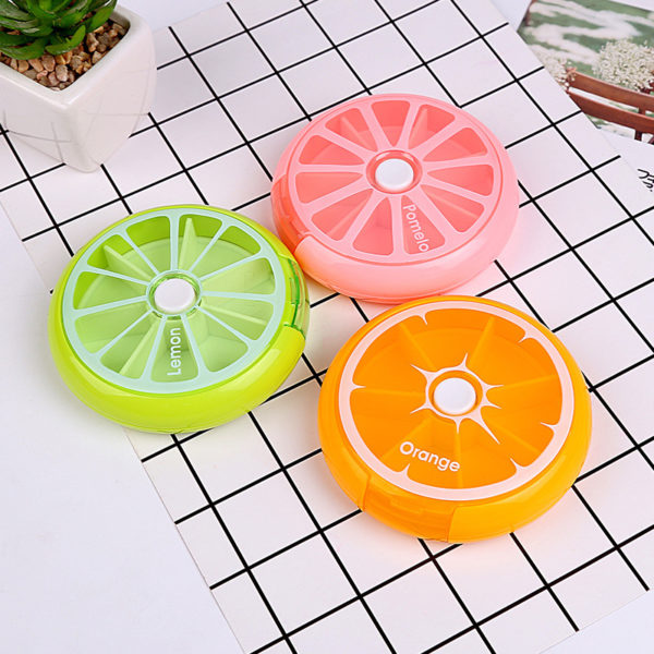 Seven-compartment Rotating Plastic Pill Box