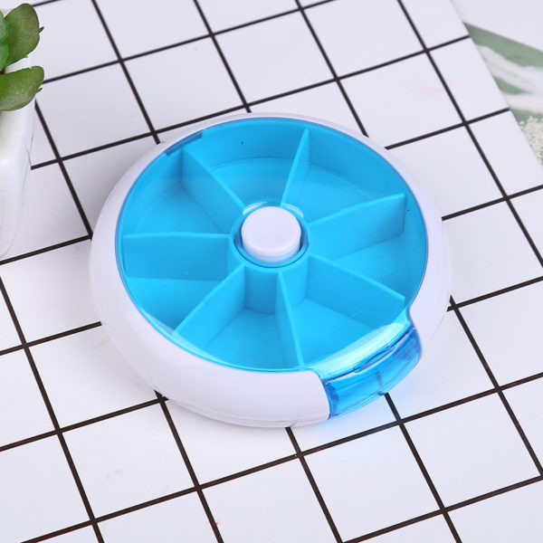 Seven-compartment Rotating Plastic Pill Box