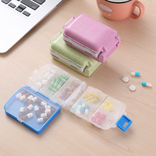 PP Plastic 3-layer 8-compartment Pill Box