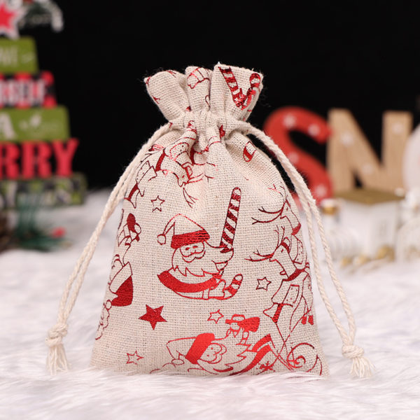 Cotton and Linen Christmas Gift Bag