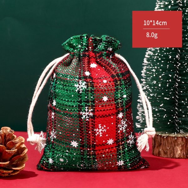 Christmas Plaid Drawstring Bag