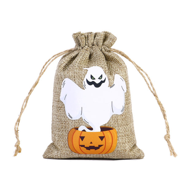 Halloween Burlap Drawstring Drawstring Bag