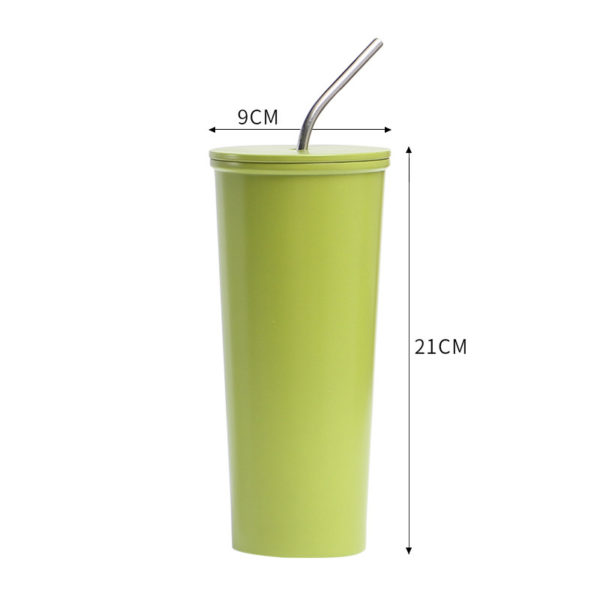 Solid Color Stainless Steel Straw Bottle 10oz