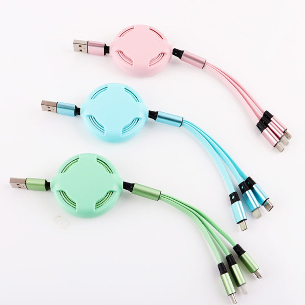 Candy Color 3-in-1 Retractable Charging Cable