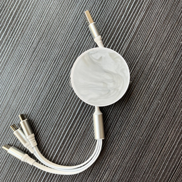 Cloud Texture 3-in-1 Retractable Charging Cable