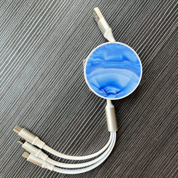 Cloud Texture 3-in-1 Retractable Charging Cable