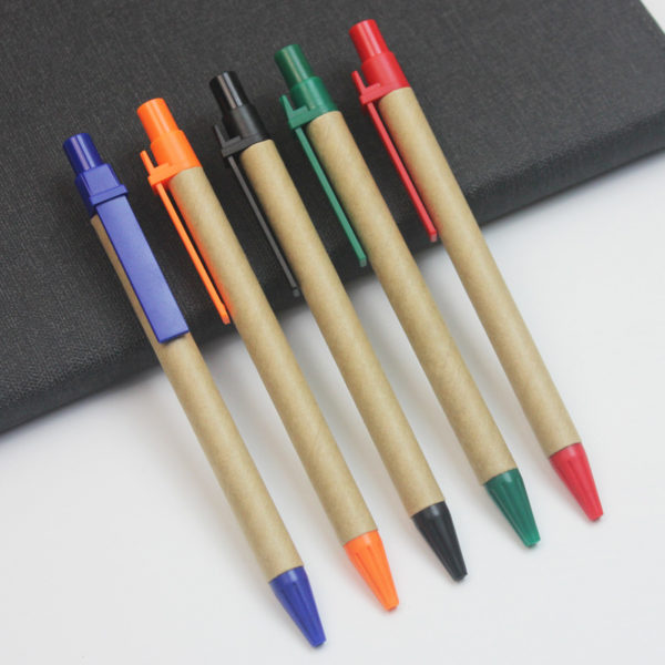 Multi-colored Ballpoint Pen With Kraft Barrel