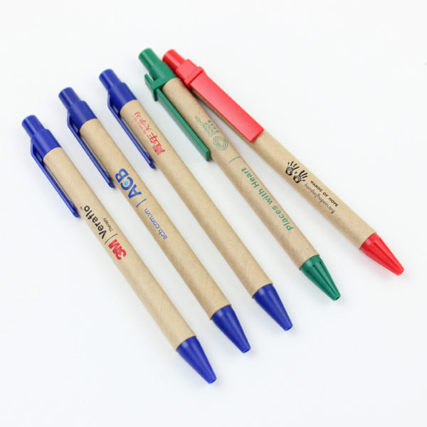 Multi-colored Ballpoint Pen With Kraft Barrel