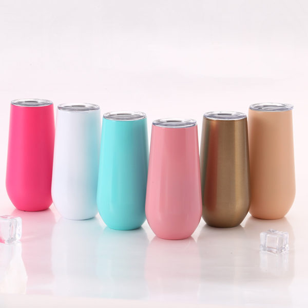 6oz Portable Mini Stainless Steel Bottle With Clear Lid