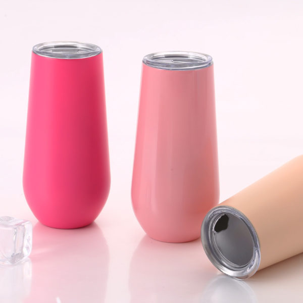 6oz Portable Mini Stainless Steel Bottle With Clear Lid