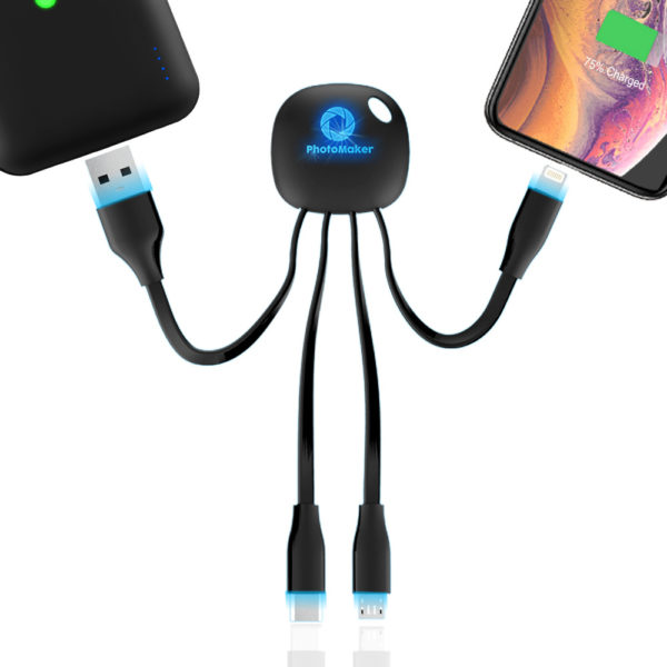 3 In 1 Charging Cable With LED Luminous Imprint