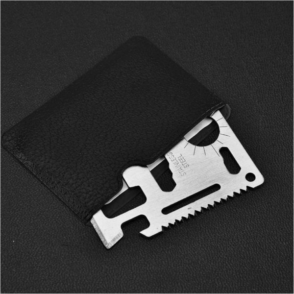 12 in 1 Stainless Steel Tool Card With PU holder