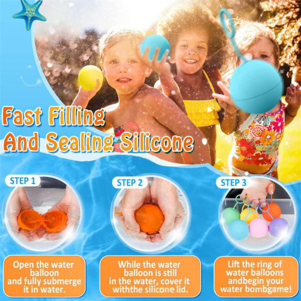 Reusable Silicone Water Balloon With Ring