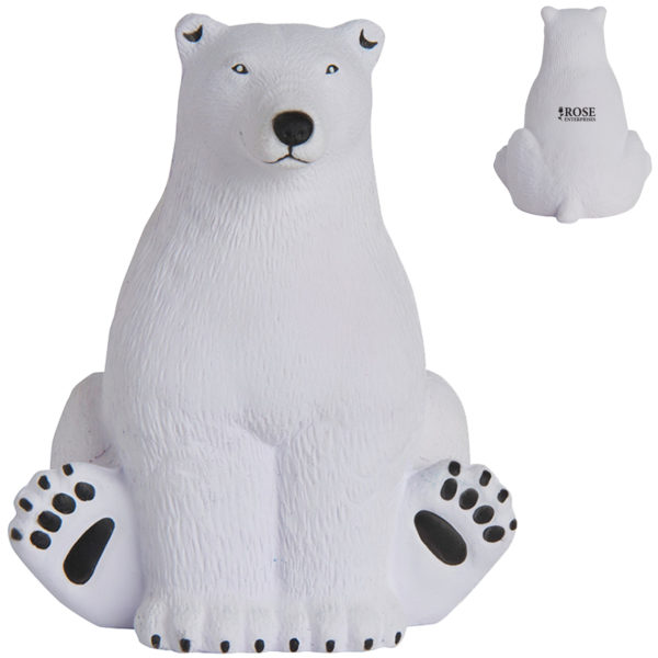 PU Sitting Polar Bear Stress Reliever