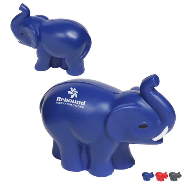 PU Elephant with Tusks Stress Reliever