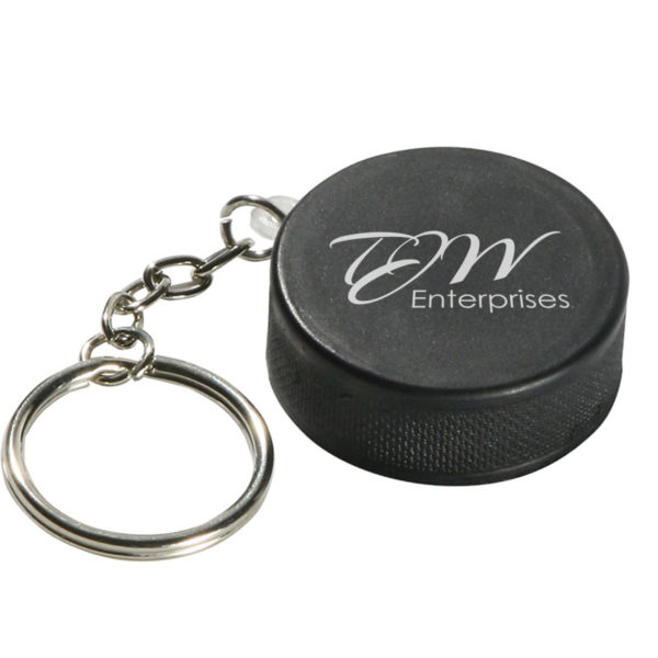 PU Hockey Puck Stress Reliever Key Chain