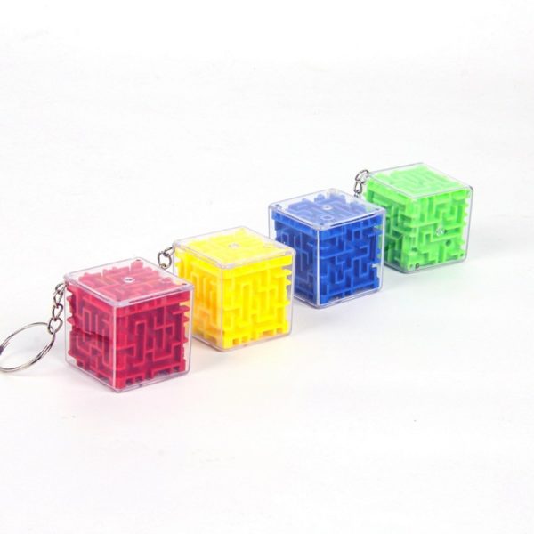 Mini Cube Maze Puzzle With Keychain