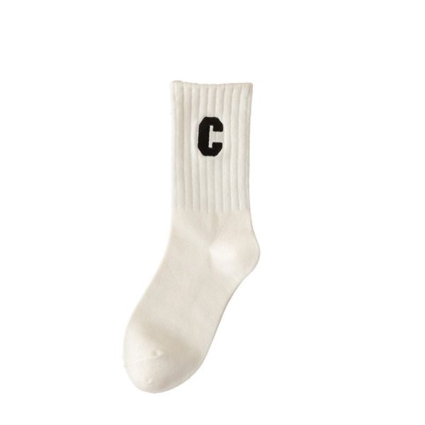 Pure Color Thick Socks With Embroidery Logo