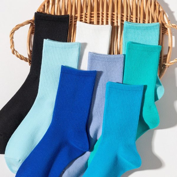 Multi-colored Pure Color Single-Side Socks